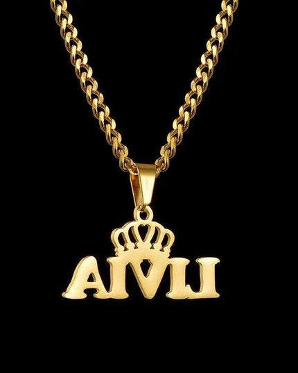 Personalized Unisex Stainless Steel Name Necklace with Chunky Chain