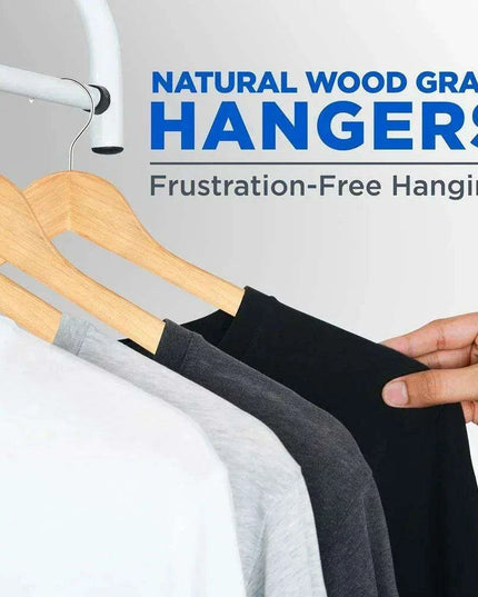Elegant Wooden Suit Hangers Set of 30 for Ultimate Closet Style