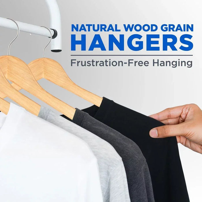 Elegant 30-Pack Premium Wooden Hangers