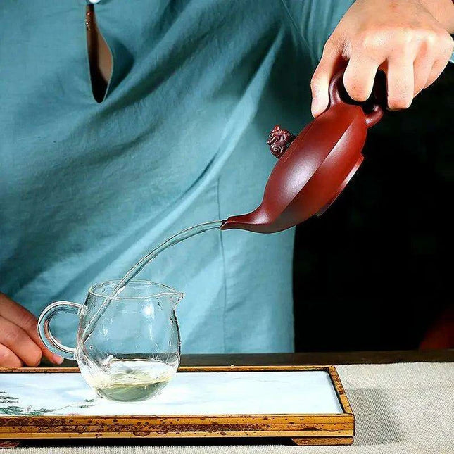 Handcrafted Yixing Purple Clay Teapot - 240ml Ideal for Oolong and Dahongpao Tea Enthusiasts