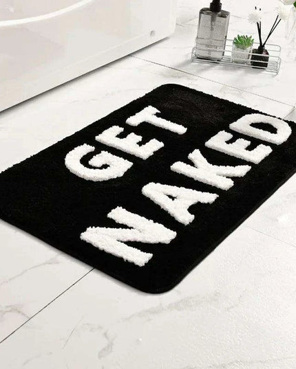 Playful Microfiber Bath Mat with Humorous "Nude Time" Design and Anti-Slip Safety Features