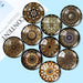 Golden Beauty Glass Cabochon Set - 10 Pieces for Crafting Exquisite Jewelry with Various Sizes and Endless Creativity