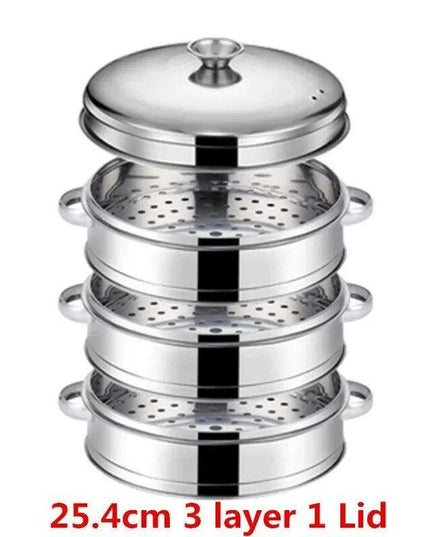 Bamboo Steamer Pot Combo with Stainless Steel Accessories for Ultimate Steaming