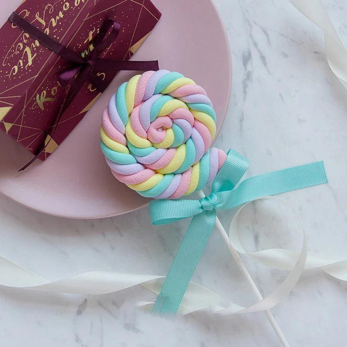 Charming Faux Cotton Candy Lollipop - Ideal for Sweet Displays, Kids' Photography, and Wedding Decorations