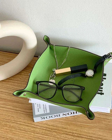 Elegant Leather Desk Tray Organizer for Keys, Jewelry, and Essentials - Stylish Storage Solution