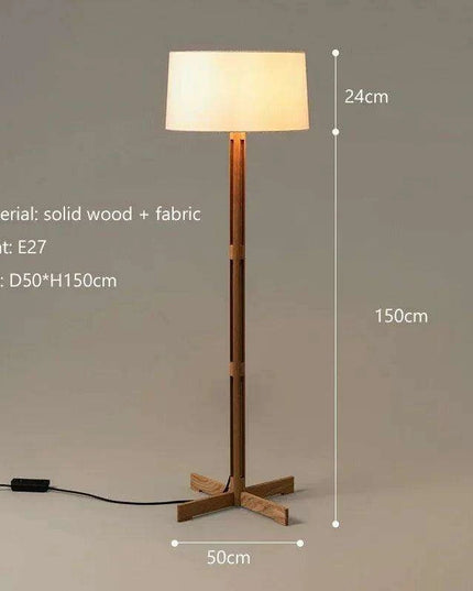 Rustic Wabi Sabi Walnut Floor Lamp - Stylish Illumination for Any Room