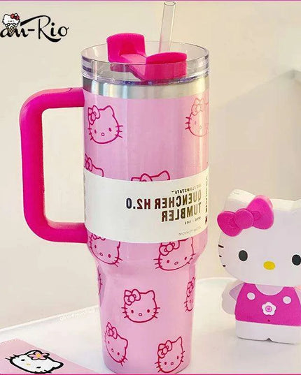 Hello Kitty 40Oz Insulated Stainless Steel Mug with Handle and Straw