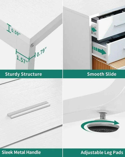 Innovative L-Shaped Office Desk with Smart LED Lighting, Ample Storage, and Built-in Charging Station