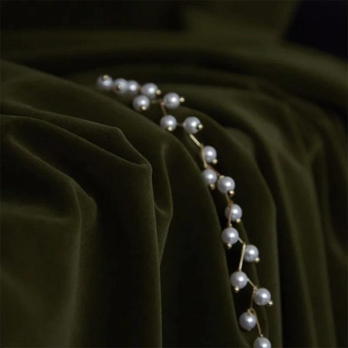 Olive Green Herringbone Luxe Blackout Drapes for Elegant Homes