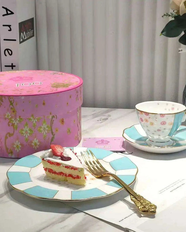 Elegant British Centennial Bone China Tea and Coffee Collection - Includes Cup, Saucer, and Luxurious Gift Packaging