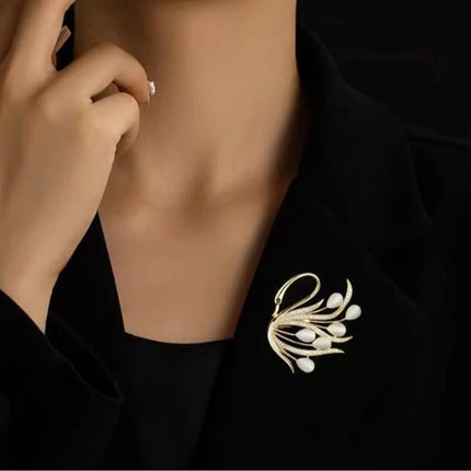 Trendy Zone Lovely Birds Butterfly Cat Brooch with Pearl & Rhinestones