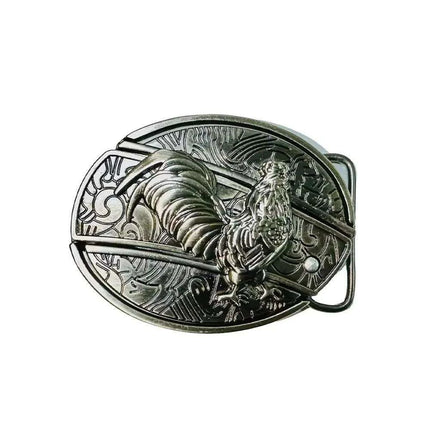 Retro Punk Cowboy Style Metal Buckle Belt for Men - Customizable Fit with Unique Embossed Detailing