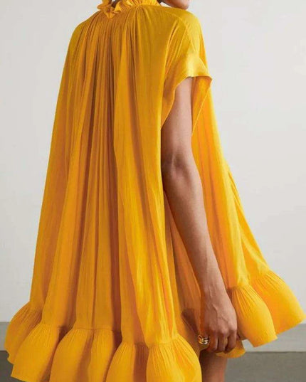 Pleated Lace-Up Evening Dress for Women