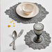 Embossed Elliptic Flower Silicone Placemat Set for Elegant Table Decor