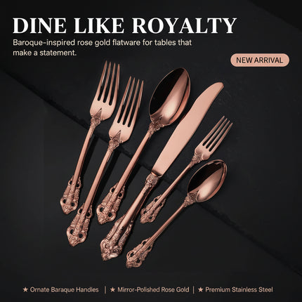 Gold-Finish 18/10 Stainless Steel Flatware — Individual Pieces | Très Elite