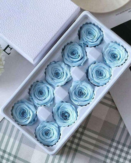 Eternal Blooms: Luxurious 10-Piece Preserved Rose Heads Collection