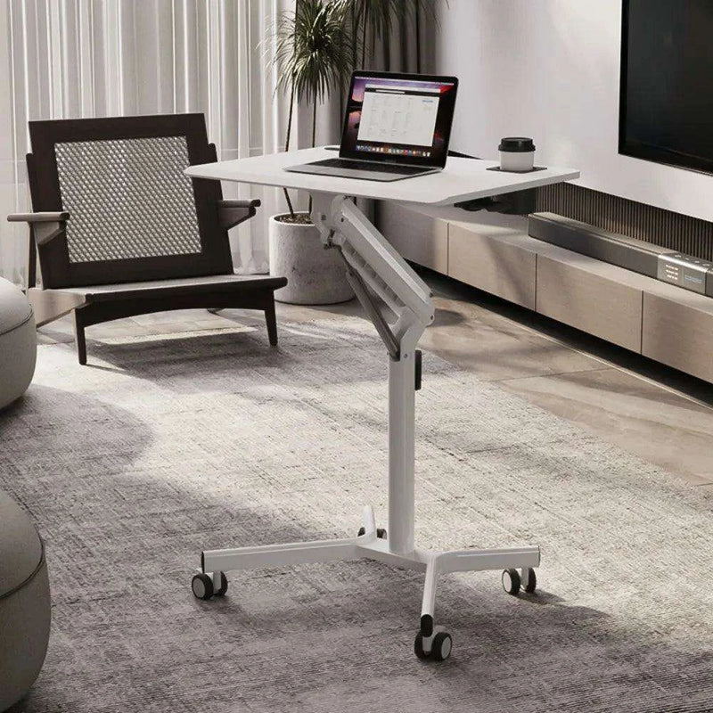 Mobile Height-Adjustable Laptop Desk with Gas Spring Lift for Versatile Home and Office Use