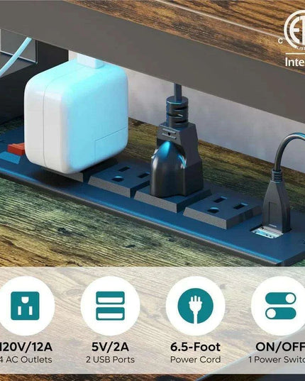 71.5" LED-Enhanced Smart Desk with RGB Lighting and Integrated Power Ports - Stylish Office Solution