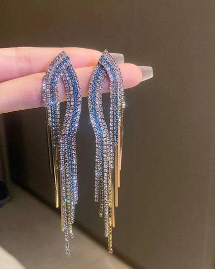 Vibrant Heart-Shaped Crystal Drop Earrings - Dazzling Rhinestone Statement Jewelry for Women with Bold Oversized Charm