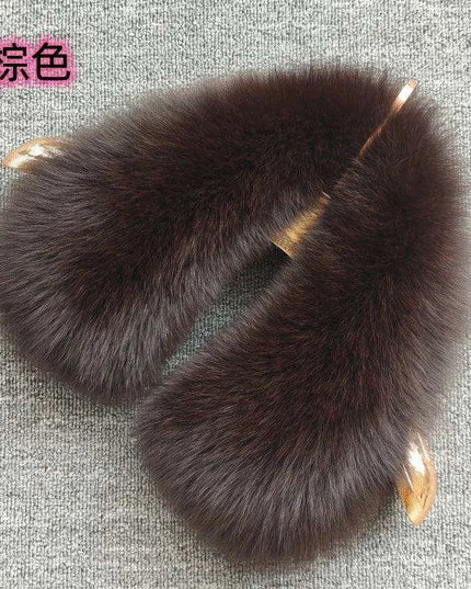 Luxury Fox Fur Winter Scarf with Versatile Detachable Collar - A Statement of Winter Elegance