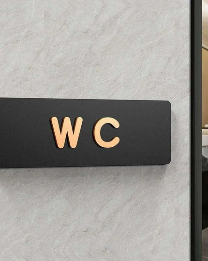 Sleek Acrylic Restroom Signs: Modern Directional Set for Men's and Women's Bathrooms