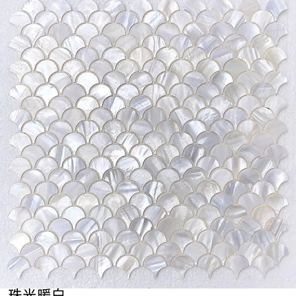 Natural Shell Mosaic Fish Scale Wall Art — Eco-Friendly Coastal Decor