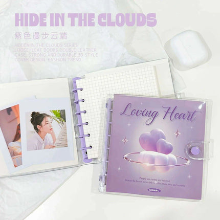 Enchanted Kawaii Notebook with Heart and Moon Theme | Ideal for Creative Writing and Scrapbooking