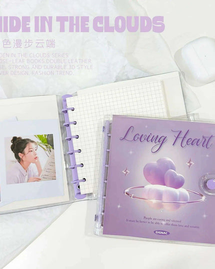 Enchanted Kawaii Notebook with Heart and Moon Theme | Ideal for Creative Writing and Scrapbooking