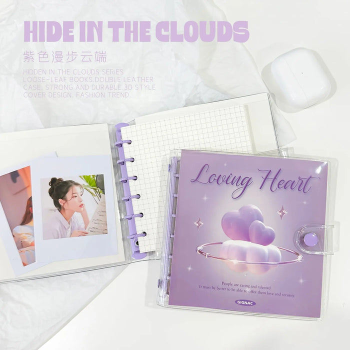 Charming Heart and Moon Kawaii Notebook | Premium Stationery for Journaling and Scrapbooking