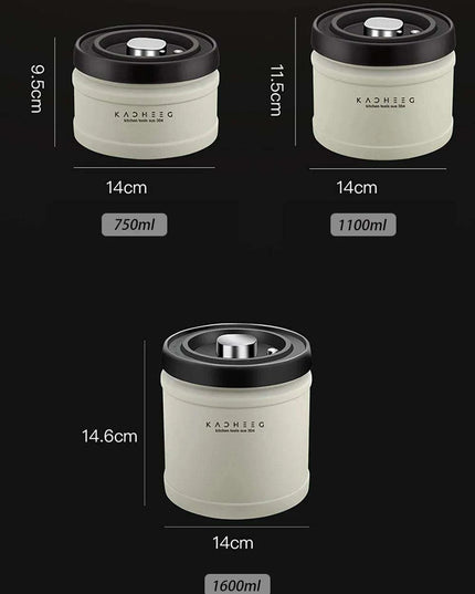Premium Stainless Steel Coffee Storage Canister Set with CO2 Release Valve - Maximize Freshness & Kitchen Organization