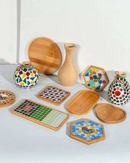 Bamboo Serenity: Chic Bathroom Storage Set with Coaster