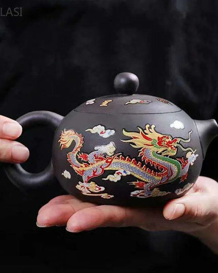 Elegant 200ml Authentic Purple Clay Teapot with Innovative Filtration System