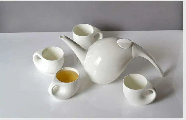 Elegant Water Drop Bone China Tea Set | 5-Piece Collection for Luxurious Tea Moments