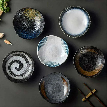 Sophisticated Japanese Ceramic Snack Plate Collection with Unique Elevated Saucer