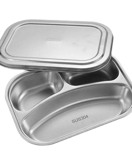 Partitioned Stainless Steel Lunch Plate Set - Elevate Your Dining Experience