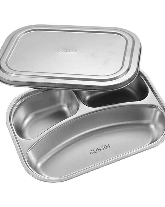Partitioned Stainless Steel Lunch Plate Set - Elevate Your Dining Experience