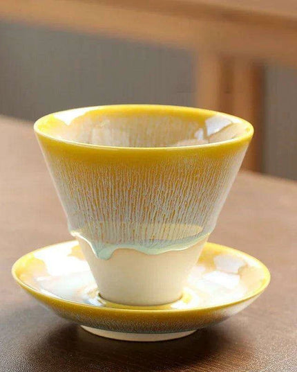 Artisan Floral-Inspired Japanese Ceramic Tea and Coffee Set