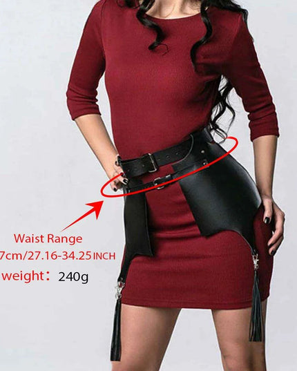 Bold Statement Leather Harness Skirt for Women - Trendsetting Urban Fashion Essential