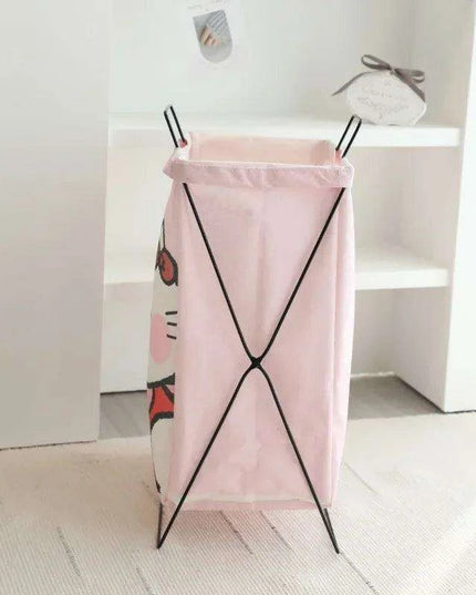 Hello Kitty Stylish Foldable Laundry Hamper: Sturdy Iron Frame & Waterproof Design - Spacious Organizer