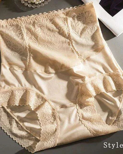 Vintage Charm High-Waisted Antibacterial Women's Briefs with Satin Touch and Bow Detail