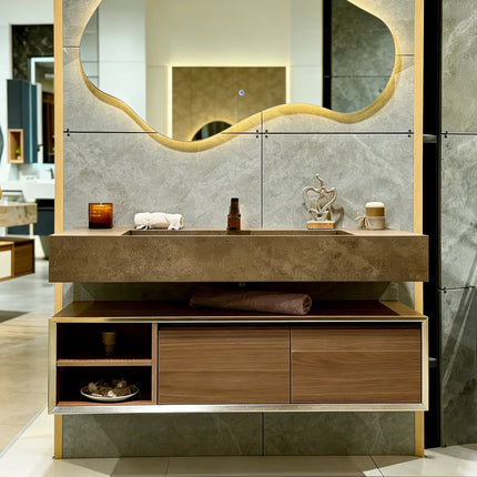 One Bear Custom Medieval Marble Sink Vanity - Waterproof & Scratch Res