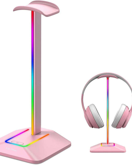 Link Dream Z8 LED Gaming Headset Stand with USB Type-C Connectivity - Elegant Silver Aluminum Earphone Organizer