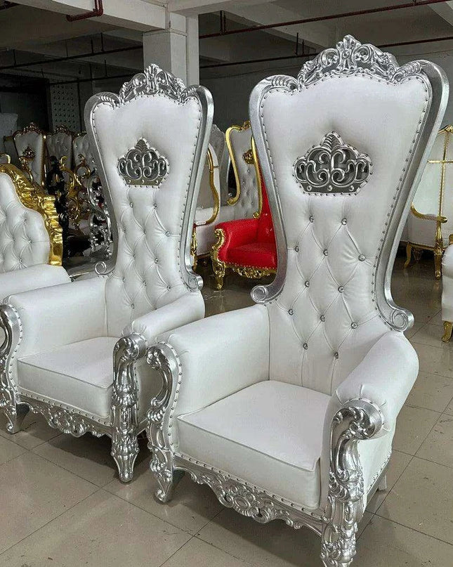 Opulent Royal Throne Chair Set for Wedding Couple