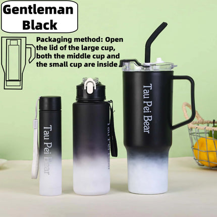 Shop1103833289 40oz Gradient Color Portable Cup Set with Straw, 3-Piec