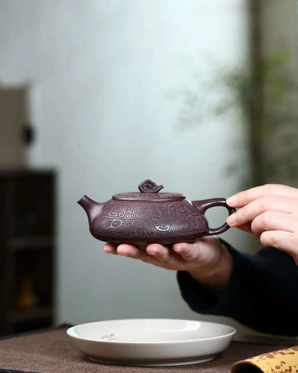 Artisan Jade Gold Sand Authentic Gourd Teapot - Exquisite 290ml Masterpiece