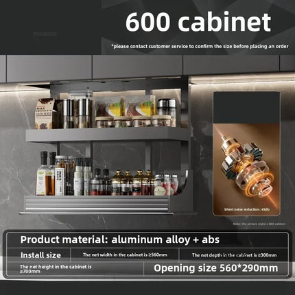 Electric Lifting Kitchen Organizer Storage Cabinet Basket Smart Kitchen Storage Organization Shelf Kitchen Accessories e electric-lifting-kitchen-organizer-storage-cabinet-basket-smart-kitchen-storage-organization-shelf-kitchen-accessories-e