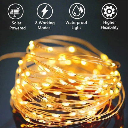 Shop1102743347 32M Solar LED Fairy String Lights - Waterproof & Twinkl