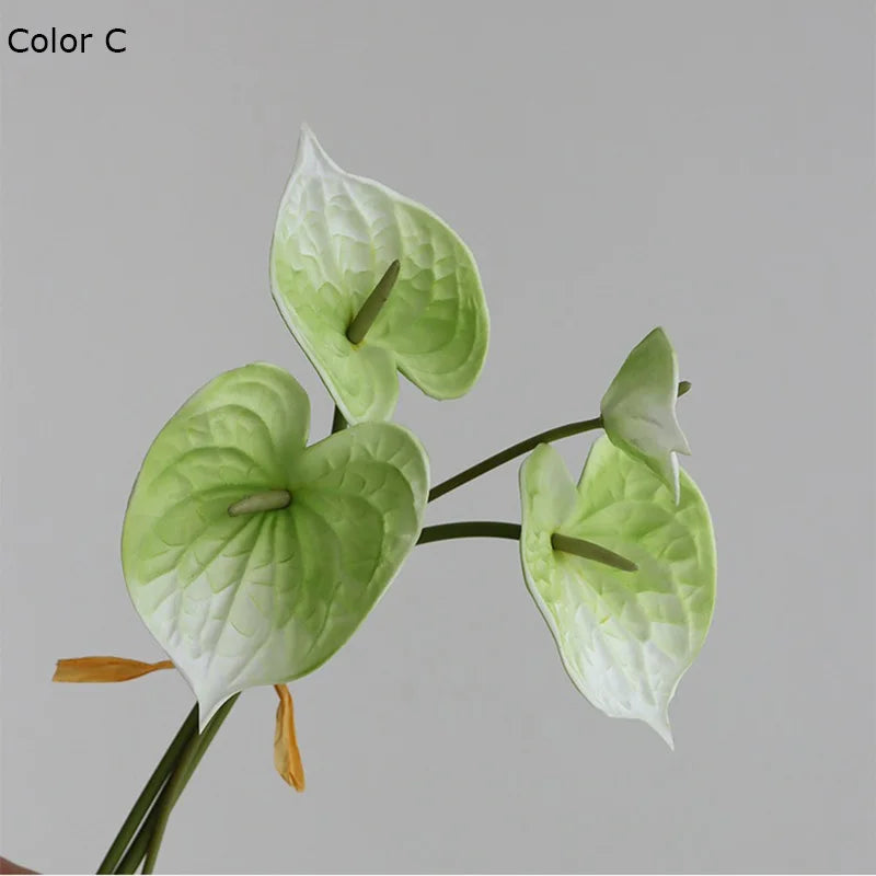 Bling Bling Case Luxury 4Pcs Real Touch White Anthurium Flowers