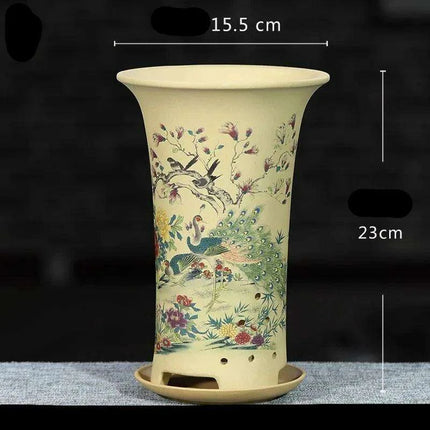 Elegant Lavender Sand Orchid Planter Set: Chic Botanical Accent