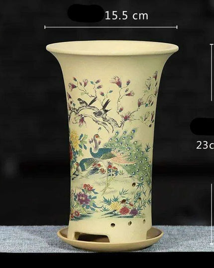 Elegant Lavender Sand Orchid Planter Set: Chic Botanical Accent